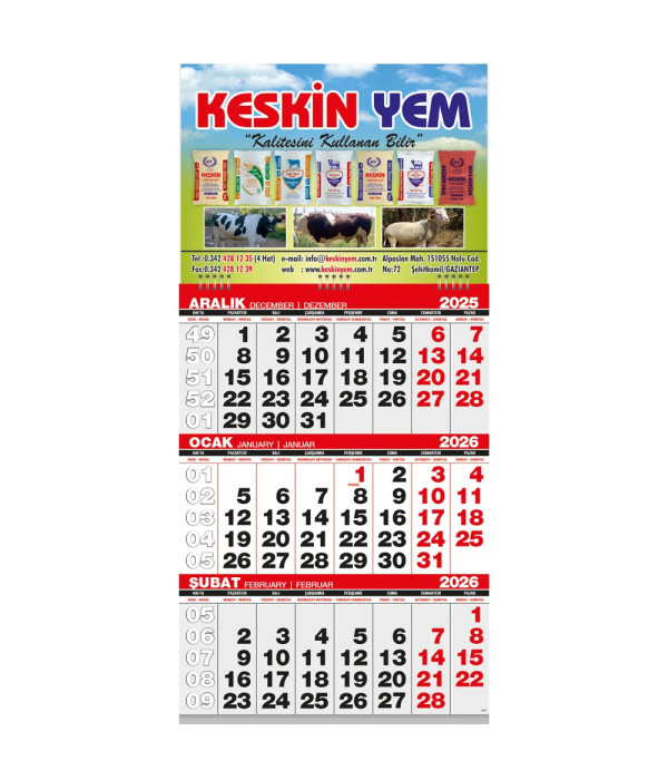 GMC-03 Ekonomik Küçük Boy Gemici Takvim