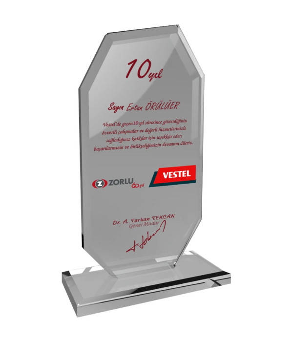 EKT-102-ŞF Kristal Plaket